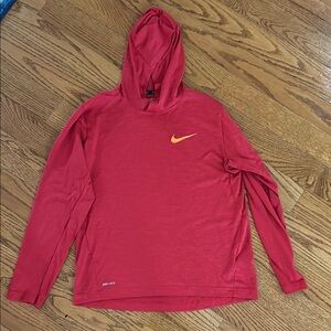 Nike Crimson Hoodie with Orange Swoosh